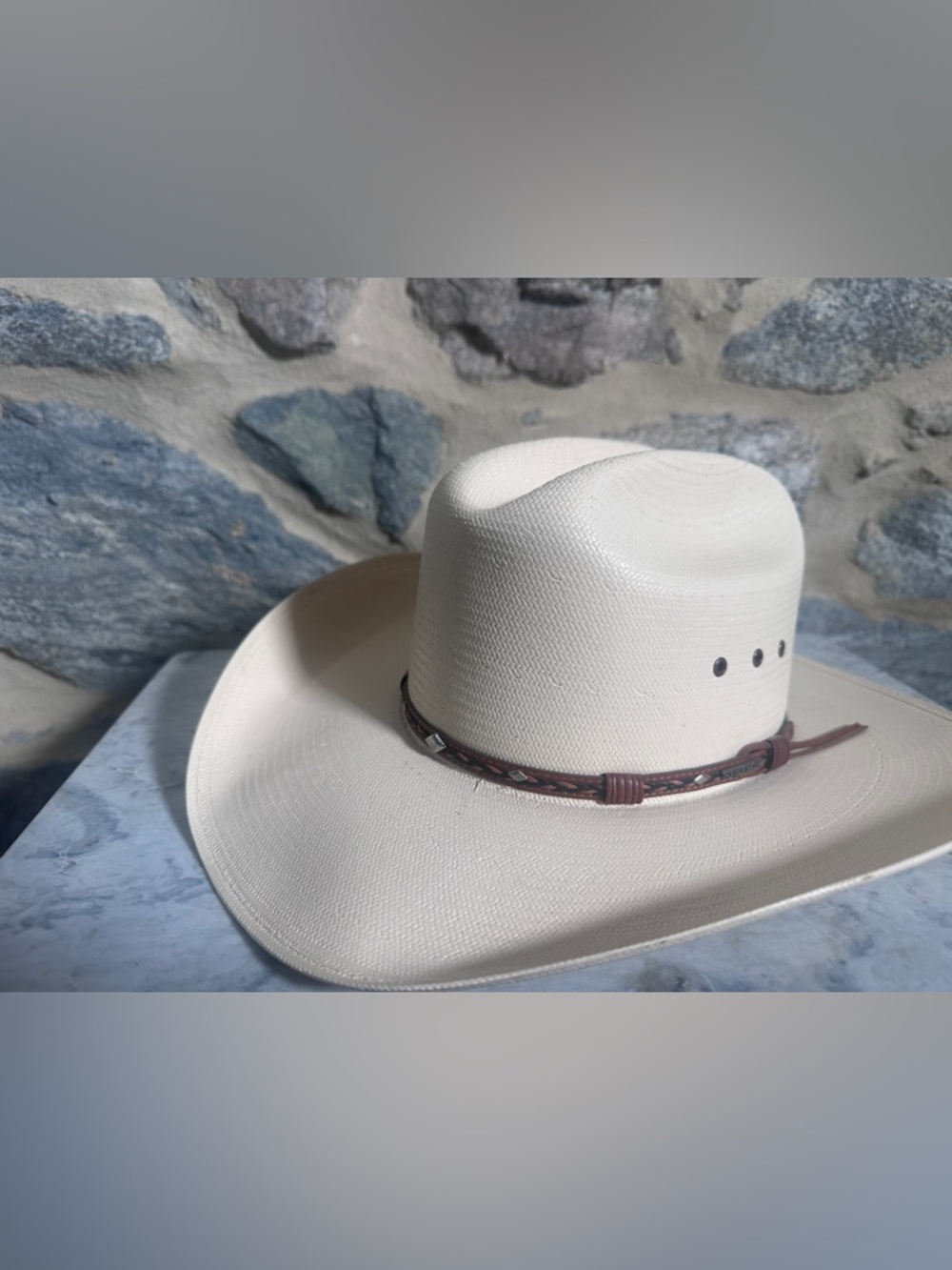 Stetson Ocala 8X Straw Cowboy Hat Western USA 57 (7 1/8) - Picture 2 of 8
